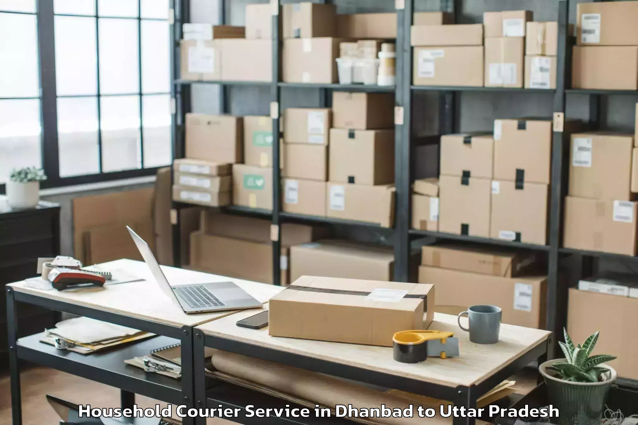 Top Dhanbad to Fatehganj West Household Courier Available